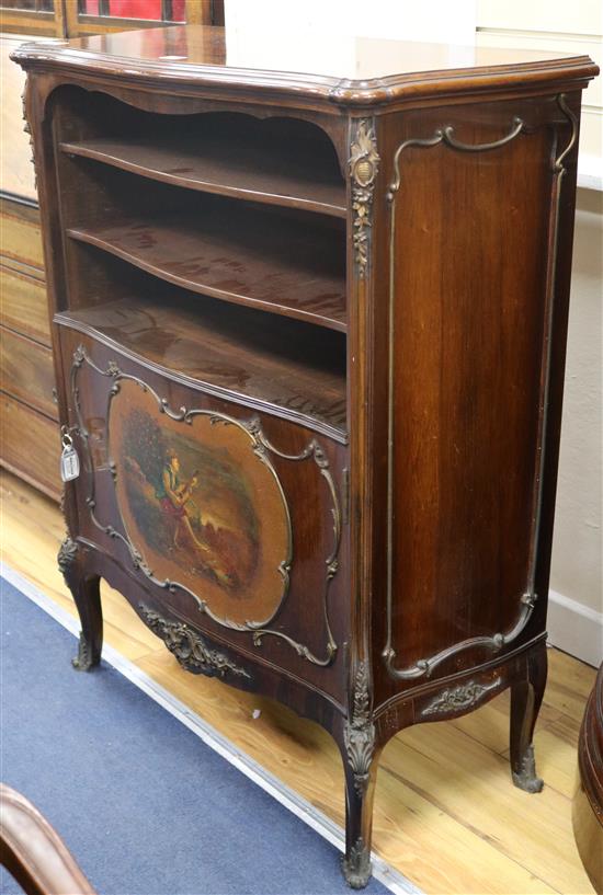 A Vernis Martin and rosewood music cabinet, c.1910 W.81cm